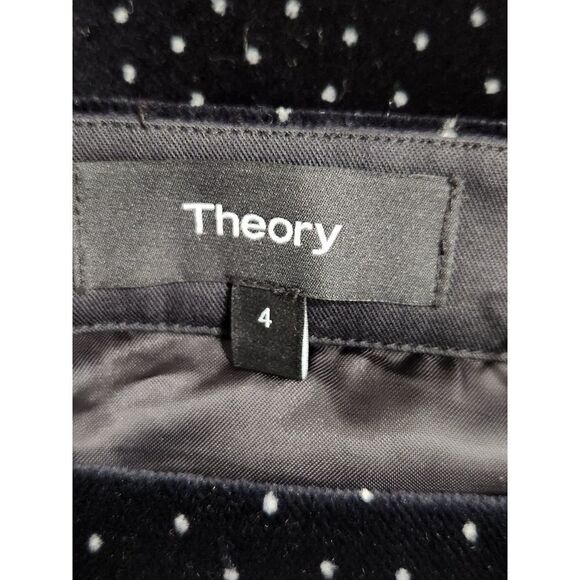 New! Theory Pleated Wrap Skirt in Dot Black Velvet, 4 - Picture 12 of 12